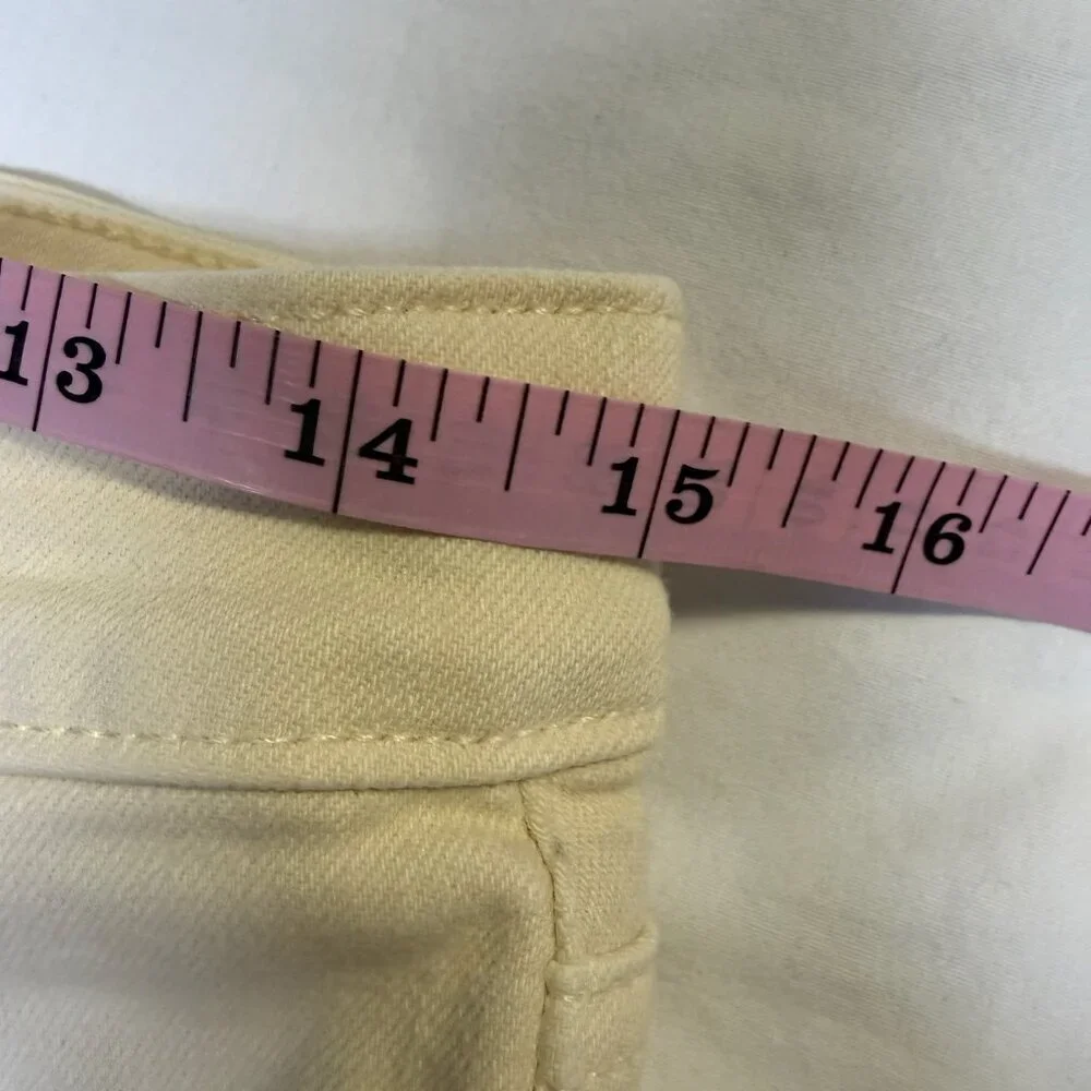 Athleta Denim Pants Women’s Size 10 Ivory‎ Ankle 28” Inseam Stretch EUC